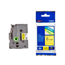 Brother TZe611 Cinta Laminada Original de Etiquetas - Texto negro sobre fondo amarillo - Ancho 6mm x 8 metros