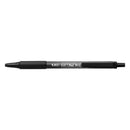 Bic Soft Feel Boligrafo Retractil - Punta Media de 1mm - Cuerpo Translucido con Grip - Color Negro (12 unidades)