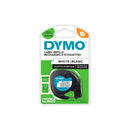 Dymo LetraTag S0721610/S0721660 Cinta de Etiquetas Original para Rotuladora - Texto negro sobre fondo blanco - Ancho 12mm x 4 metros (91201/91221)