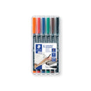 Staedtler Lumocolor 317 Pack de 6 Rotuladores Permanentes - Punta Media Redonda - Trazo 1mm Aprox - Capuchon con Clip - Secado Rapido - Colores Surtidos