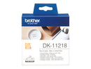 Brother DK11218 - Etiquetas Originales Precortadas Circulares - 24 mm de Diametro - 1000 Unidades - Texto negro sobre fondo blanco