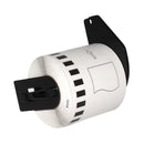 Brother DK22113 - Etiquetas Genericas de Tamaño personalizado - Ancho 62mm x 15,24 metros - Texto negro sobre fondo transparente