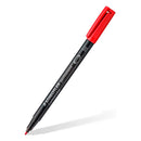 Staedtler Lumocolor 317 Rotulador Permanente - Punta Media Redonda - Trazo 1mm Aprox - Capuchon con Clip - Secado Rapido - Color Rojo (10 unidades)