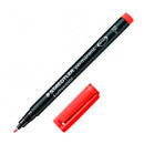 Staedtler Lumocolor 318 Rotulador Permanente - Punta Fina Redonda - Trazo 0.6mm - Capuchon con Clip - Secado Rapido - Color Rojo (10 unidades)