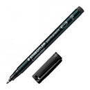 Staedtler Lumocolor 318 Rotulador Permanente - Punta Fina Redonda - Trazo 0.6mm - Capuchon con Clip - Secado Rapido - Color Negro (10 unidades)
