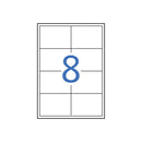 Apli Pack de 800 Etiquetas Rectangulares 97x67,7mm - 100 Hojas por 8 Etiquetas - Adhesivo Permanente - Cantos Rectos - Color Blanco