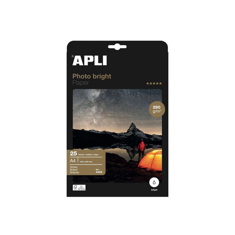 Apli Papel Fotografico Photobright A4 280g 25 Hojas