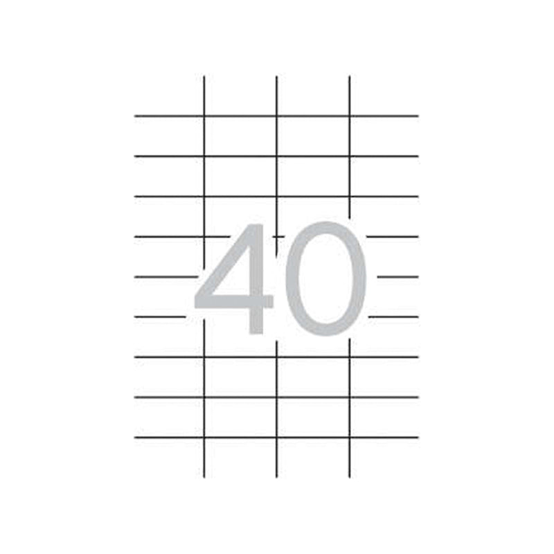 Apli Pack de 4.000 Etiquetas Rectangulares 52.5x29.7mm - 100 Hojas por 40 Etiquetas - Adhesivo Permanente - Cantos Rectos - Color Blanco