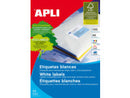 Apli Pack de 200 Etiquetas Rectangulares 199.6x144.5mm - 100 Hojas por 2 Etiquetas - Adhesivo Permanente - Cantos Romos - Color Blanco