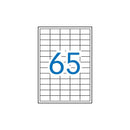 Apli Pack de 6.500 Etiquetas Rectangulares 38x21.2mm - 100 Hojas por 65 Etiquetas - Adhesivo Permanente - Cantos Rectos - Color Blanco