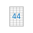 Apli Pack de 4.400 Etiquetas Rectangulares 48.5x25.4mm - 100 Hojas por 44 Etiquetas - Adhesivo Permanente - Cantos Rectos - Color Blanco