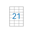 Apli Pack de 2.100 Etiquetas Rectangulares 70x42.4mm - 100 Hojas por 21 Etiquetas - Adhesivo Permanente - Cantos Rectos - Color Blanco