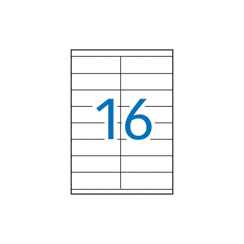 Apli Pack de 1.600 Etiquetas Rectangulares 105x35mm - 100 Hojas por 16 Etiquetas - Adhesivo Permanente - Cantos Rectos - Color Blanco