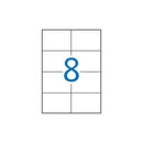 Apli Pack de 800 Etiquetas Rectangulares 105x74mm - 100 Hojas por 8 Etiquetas - Adhesivo Permanente - Cantos Rectos - Color Blanco