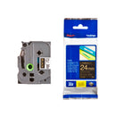 Brother TZe354 Cinta Laminada Original de Etiquetas - Texto dorado sobre fondo negro - Ancho 24mm x 8 metros