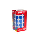 Apli Rollo de 1770 Gomets Redondos Azules - Ø 20mm - Adhesivo Permanente - Desarrolla Habilidades y Capacidades en Niños