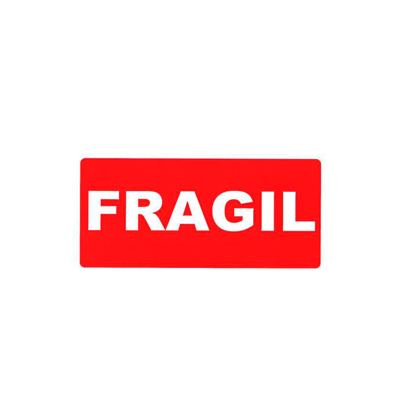 Apli Rollo de 200 Etiquetas de Señalizacion FRAGIL 100x50mm - Adhesivo Permanentes - Letras Blancas sobre Fondo Rojo