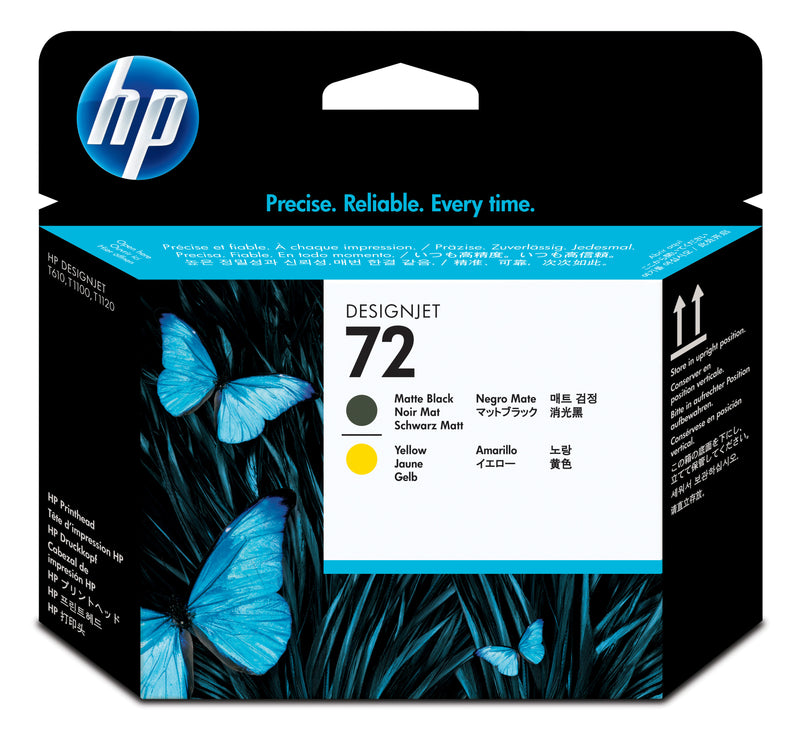 HP 72 Cabezal de Impresion Original - Negro Mate y Amarillo - C9384A