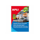 Apli Pack de 2.000 Etiquetas 35.6x16.9mm - 25 Hojas por 80 Etiquetas - Adhesivo Removible - Cantos Romos - Aptas para Impresion Inkjet, Laser - Color Blanco