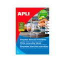 Apli Pack de 400 Etiquetas Removibles 105x148mm - 100 Hojas x 4 Etiquetas - Cantos Rectos - Permite Retirar sin Dejar Rastro - Color Blanco