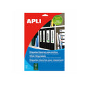 Apli Pack de 175 Etiquetas para Archivo 190x38mm - 25 Hojas x 7 Etiquetas - Cantos Romos - Adhesivo Permanente - Color Blanco