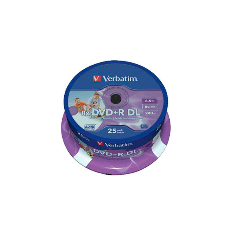 Verbatim DVD+R Doble Capa Printables 8x 8.5GB (Tarrina 25 Uds)