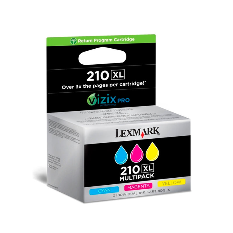 Lexmark 210XL 14L0269E 14L0269E C/M/Y Cartucho de Tinta Original Multipack