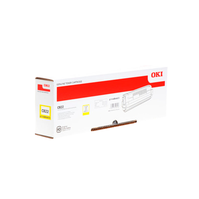 OKI C822 Amarillo Cartucho de Toner Original - 44844613