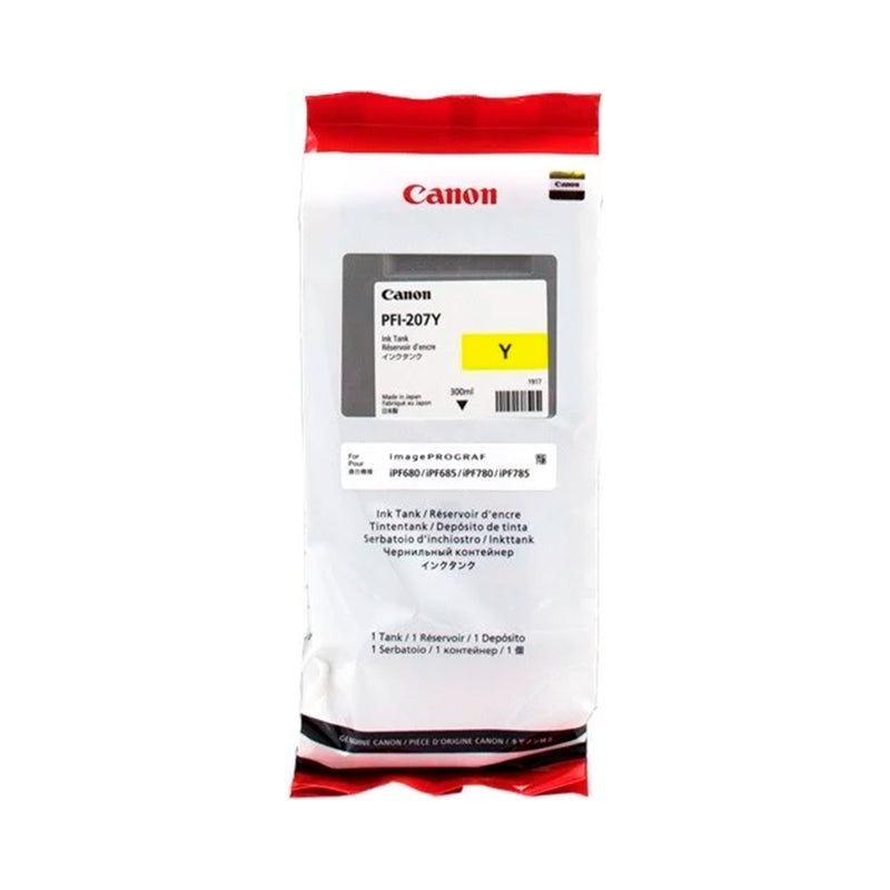 Canon PFI207 Amarillo Cartucho de Tinta Original - PFI207Y/8792B001