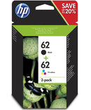 HP 62 Negro + Color Pack de 2 Cartuchos de Tinta Originales - N9J71AE