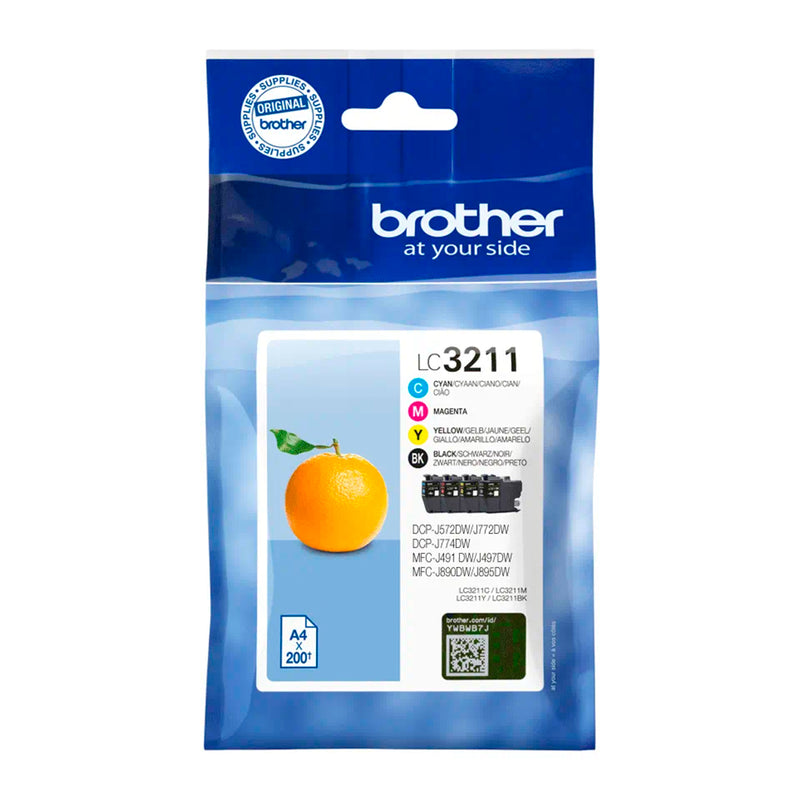 Brother LC3211 Pack de 4 Cartuchos de Tinta Originales - LC3211VAL