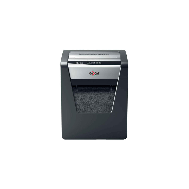 Rexel Momentum M510 Destructora de Papel Manual Microcorte en Particulas P-5 - Destruye hasta 10 Hojas a la Vez - Tecnologia Antiatasco - Papelera de 23L - Color Gris/Plata