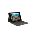 Logitech Rugged Folio Funda con Teclado Inalambrico para iPad 7ª y 8ª Generacion 10.2" - Escritura Silenciosa - Teclas de Acceso Directo - Antiderrames - Cierre Magnetico - Color Gris