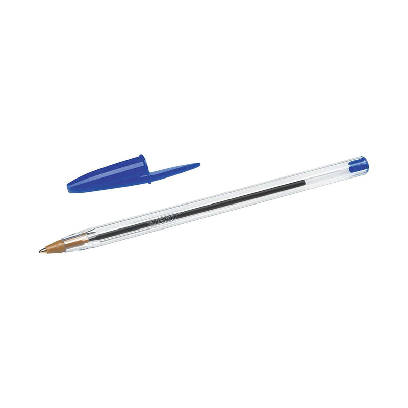Bic Cristal Original Boligrafo de Bola - Punta Redonda de 1.0mm - Trazo 0.4mm - Tinta con Base de Aceite - Color Azul