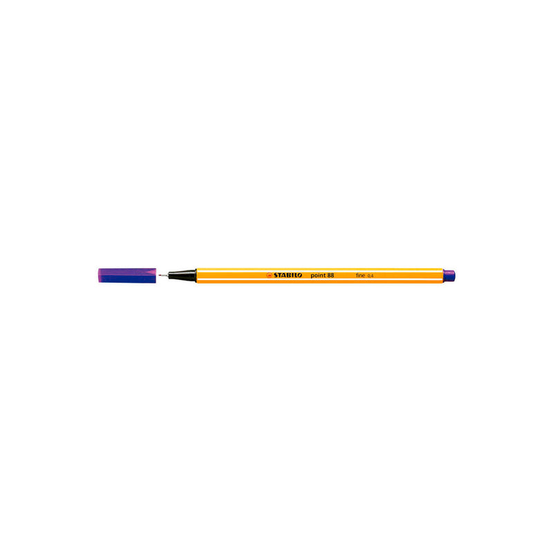 Stabilo Point 88 Rotulador de Punta Fina de Fibra - Trazo de 0.4 mm - Tinta con Base de Agua - Color Violeta (10 unidades)