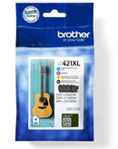 Brother LC421 Pack de 4 Cartuchos de Tinta Originales - LC421VAL