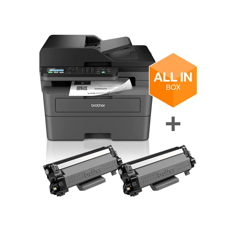 Brother MFC-L2827DWXL Impresora Multifuncion Monocromo Laser WiFi Duplex Fax 32ppm, incluye 2 Tóner Alta Capacidad TN2510XL