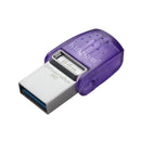 Kingston DataTraveler microDuo 3C Memoria USB-A + USB-C 64GB 3.2 Gen 1 - Velocidad de Lectura 200 MB/s - Tapon Protector (Pendrive)