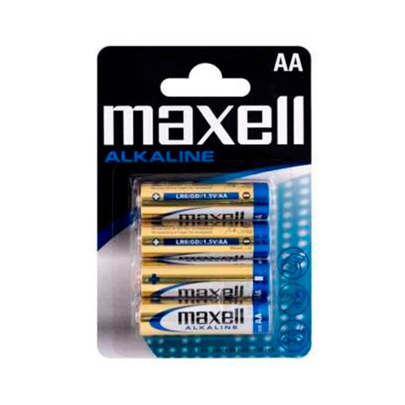 Maxell Pack de 4 Pilas Alcalinas LR06 AA 1.5V