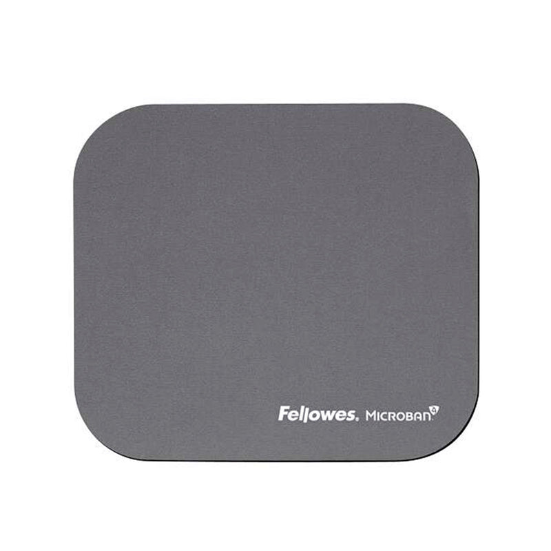 Fellowes Alfombrilla para Raton con Microban - Proteccion Antibacteriana - Base de Goma - 23.2x19.9cm - Color Gris