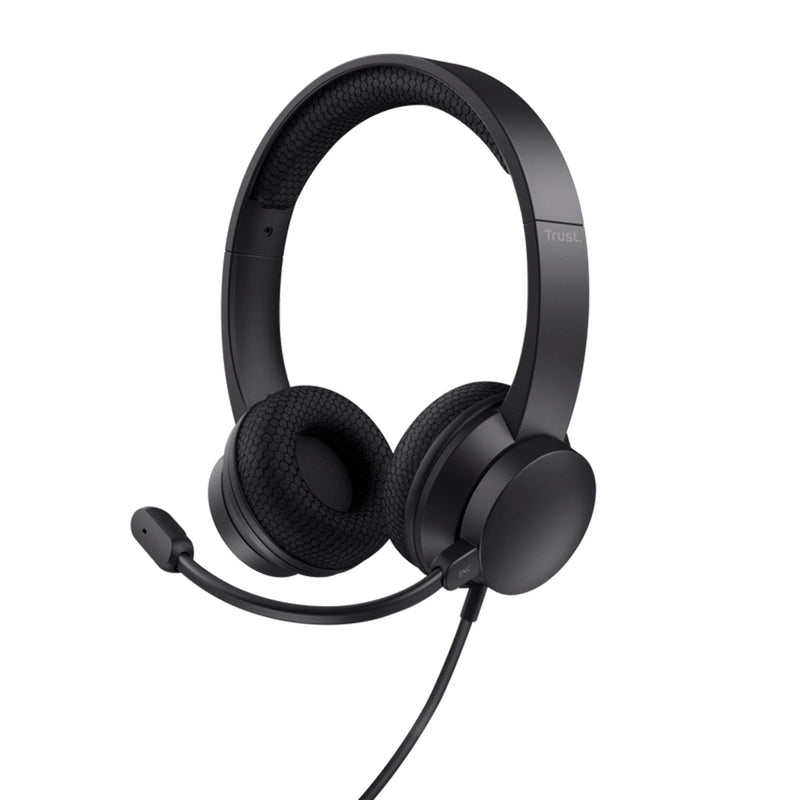 Trust Ayda Auriculares con Microfono USB - Cancelacion de Ruido - Diadema Ajustable - Controles en Auricular - Cable de 1.8m - Color Negro