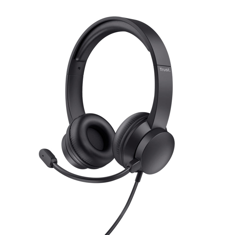 Trust Auriculares Ayda para PC - Diadema Ajustable - Mando de Volumen Supraaural - Microfono Plegable - Conexion de Audio de 3.5 mm - Sensibilidad Del Microfono 95Db