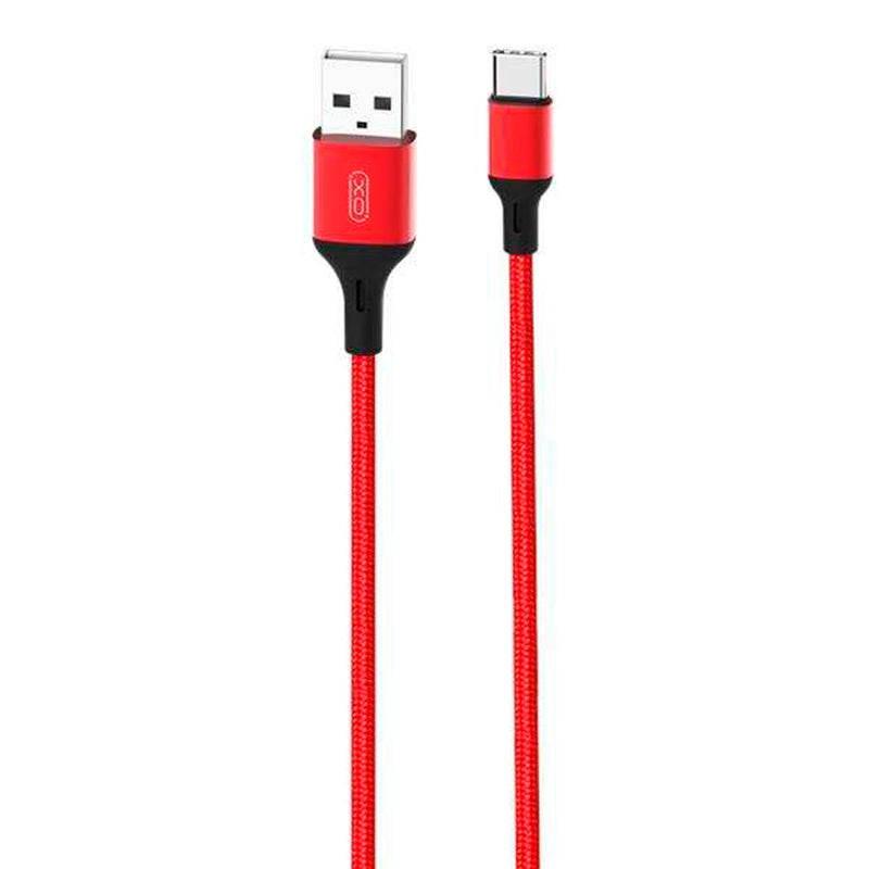 XO Cable USB A Macho a Tipo C - 2.4A - Carga + Transmision de Datos Alta Velocidad - 1m - Color Rojo