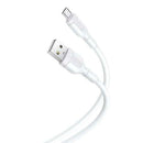 XO Cable de Carga y Transmision de Datos - Longitud 1m - Conector Micro USB - Silicona Suave y Duradera - Alta Velocidad 5V, 21A - Color Blanco