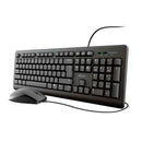 Trust TKM250 Pack USB Teclado 104 Teclas + Raton 3 Botones - Teclas Silenciosas - Resistente a Vertidos - Uso Ambidiestro - Cable de 1.80m - Color Negro