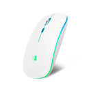 Subblim Ratón LED Dual Flat Mouse - Conexión Dual - Silent Click - Iluminación LED en 7 colores - Batería de larga duración - Color Blanco