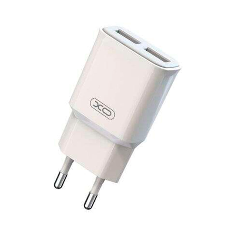 XO L92C Cargador de Corriente 2.4A 2xUSB - Proteccion contra Cortocircuito y Sobrecargas - Color Blanco