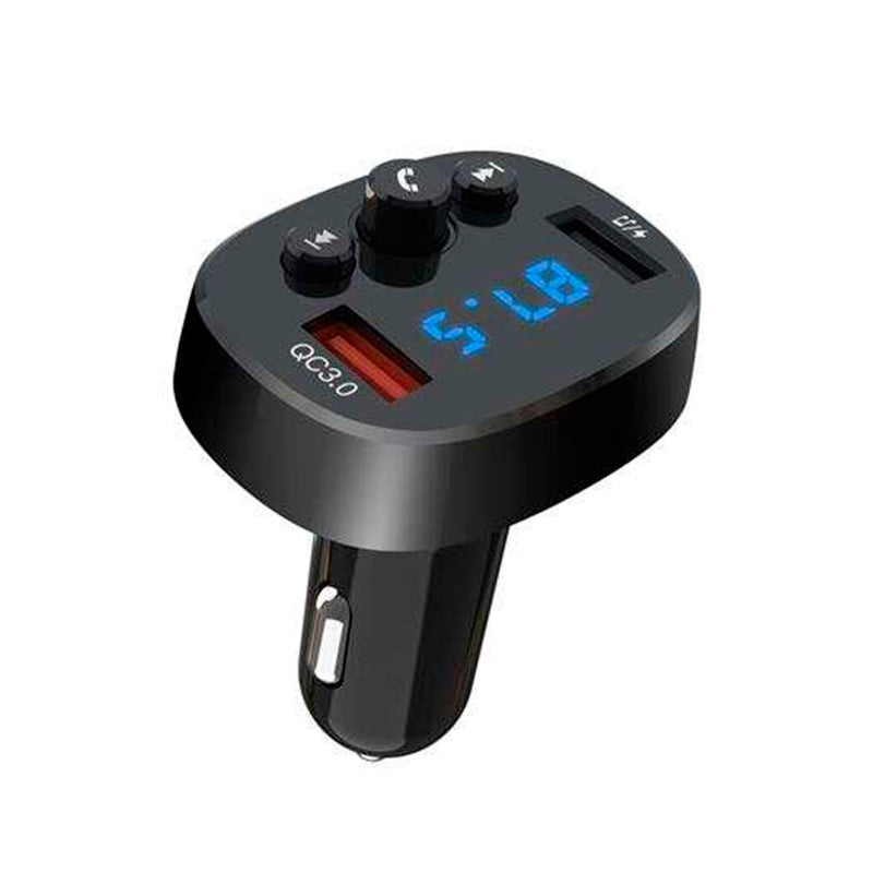 XO BCC03 Transmisor FM para Coche Bluetooth 18W Quick Charge - Pantalla LED - Frecuencias 87,5 - 108,0MHz - 1x Puerto USB QC 3.0, 1x Puerto USB 1.0A