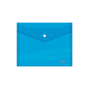 Dohe Sobre con Cierre de Broche - Tamaño A5 - Polipropileno Cristal Transparente 150 Micras - Color Azul
