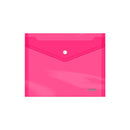 Dohe Sobre con Cierre de Broche - Tamaño A5 - Polipropileno Cristal Transparente 150 Micras - Color Rosa